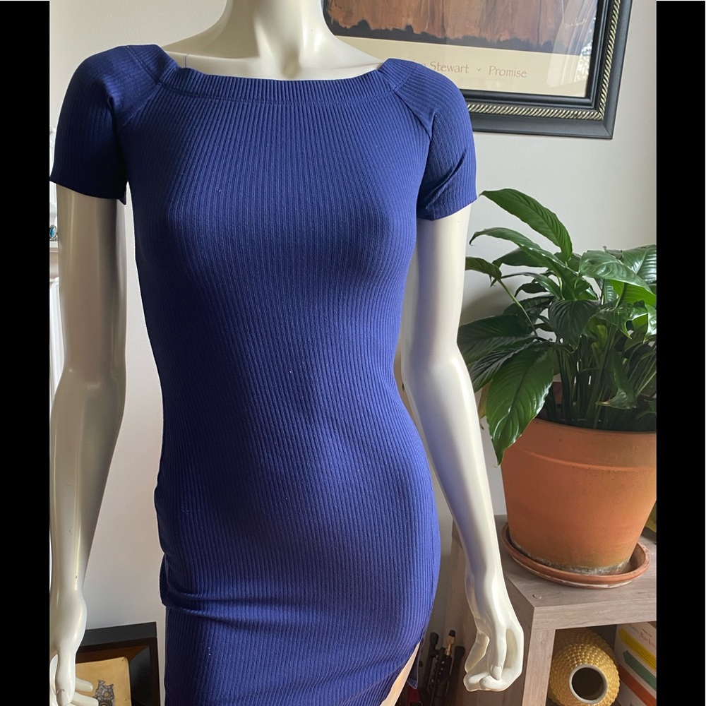 Navy blue fitted dress